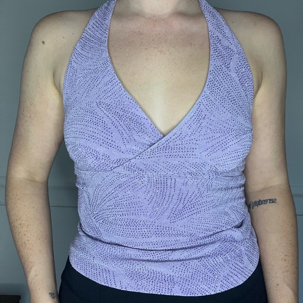 Purple Sparkly Halter Top